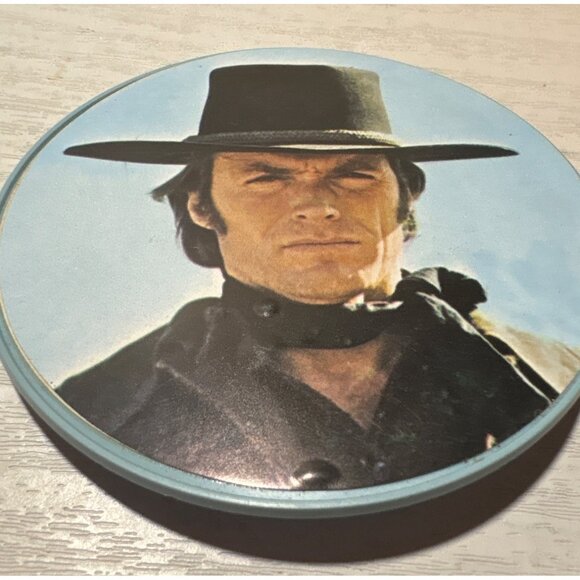 Vintage Anabas Clint Eastwood Button Badge With Pin Back 1973 3.5" - Picture 2 of 5